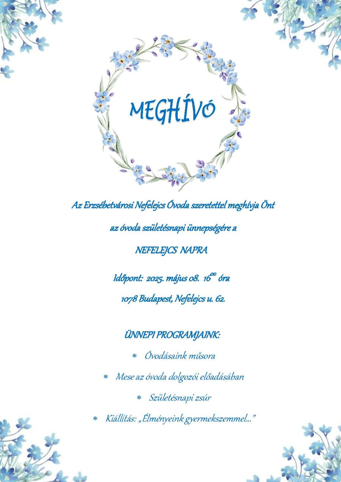 Nefelejcs naphoz meghívó (1)