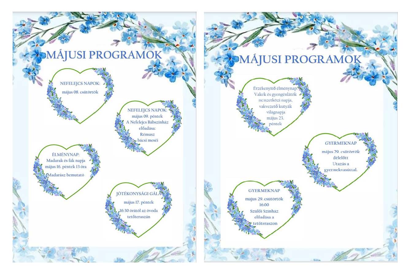 Májusi programok